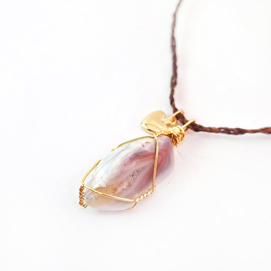 Collar de Ágata Bostwana Rosa