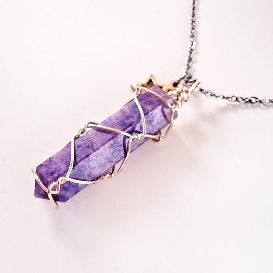 Cadena con Punta de Lepidolita