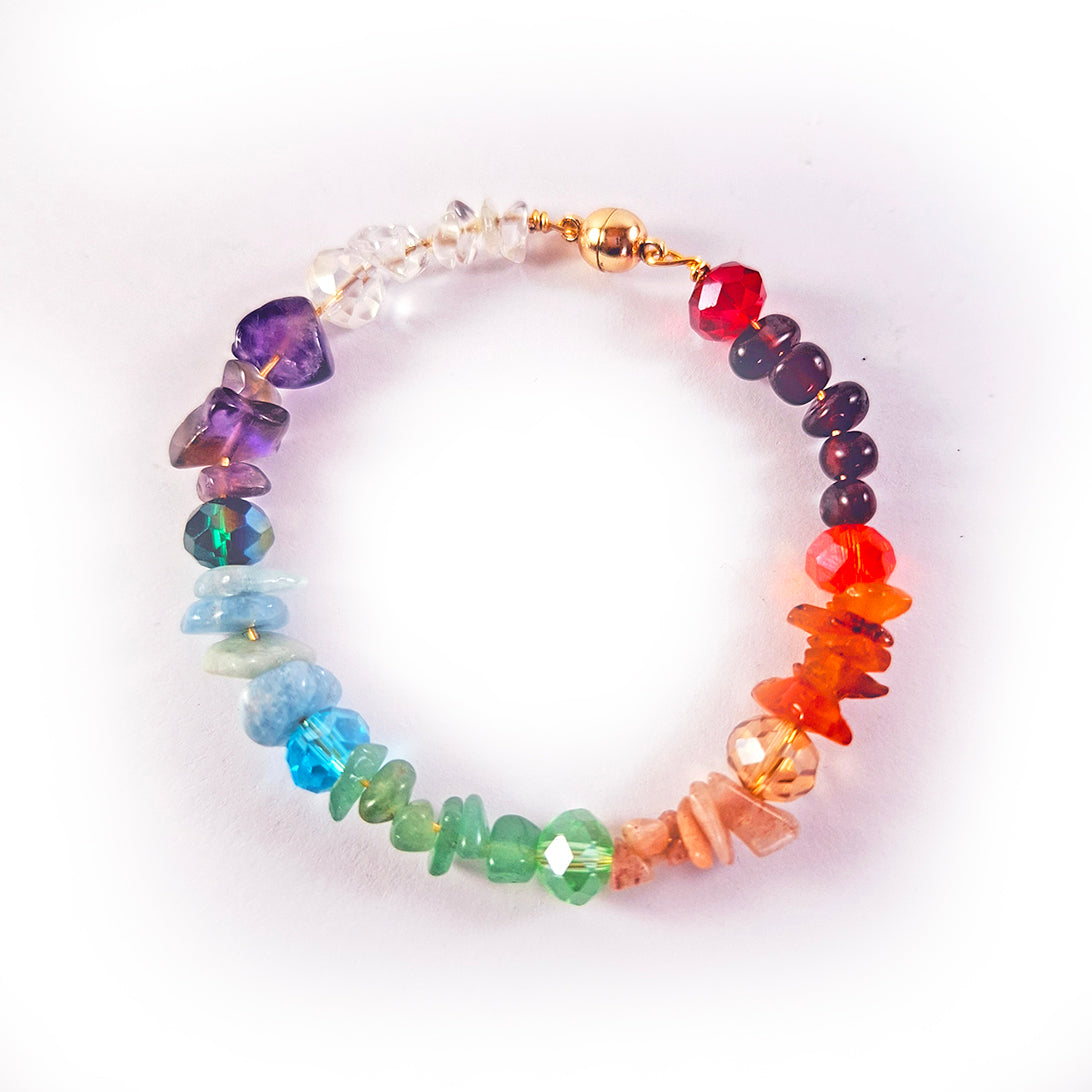 Pulsera de Piedras Chakras y Cristales
