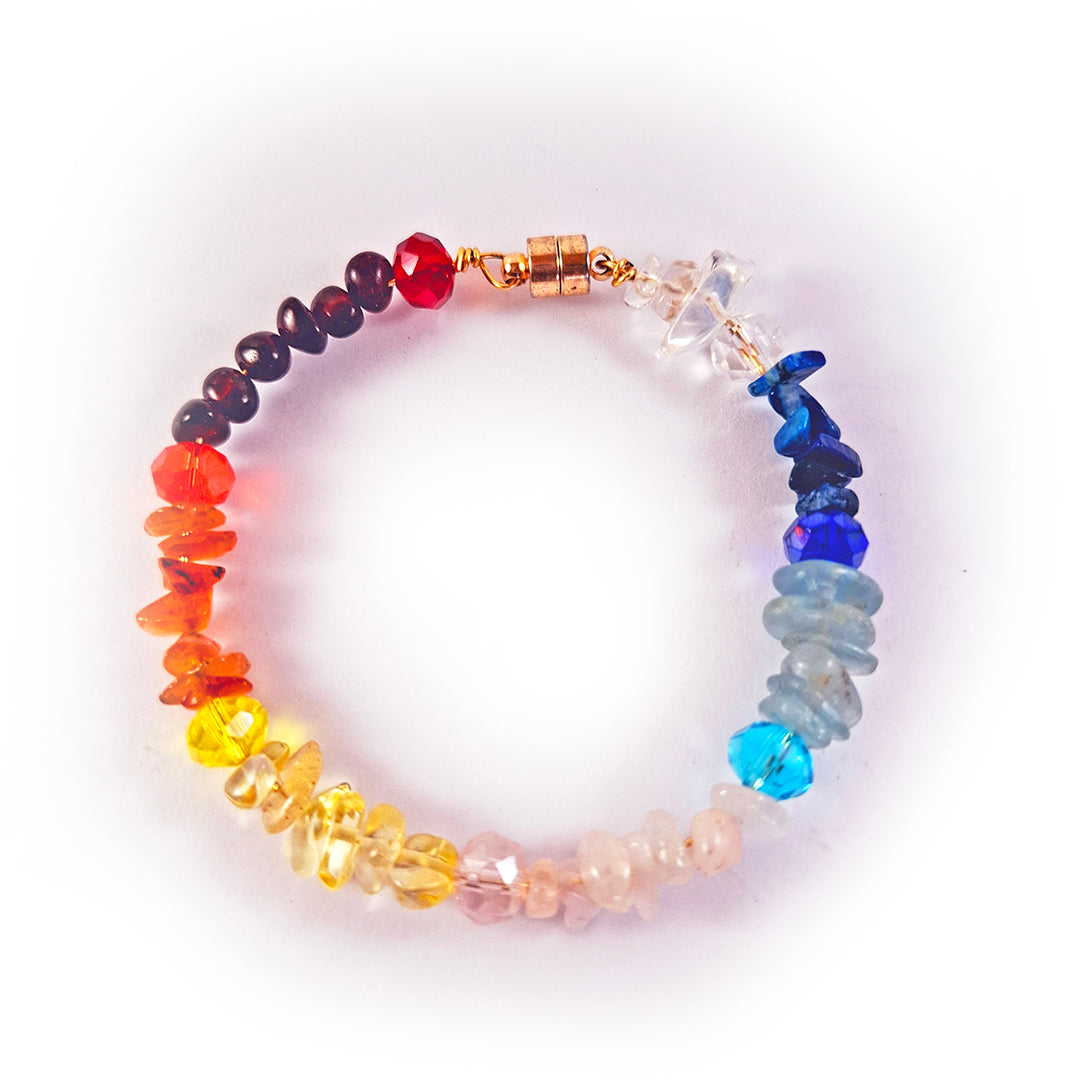 Pulsera de Piedras Chakras y Cristales