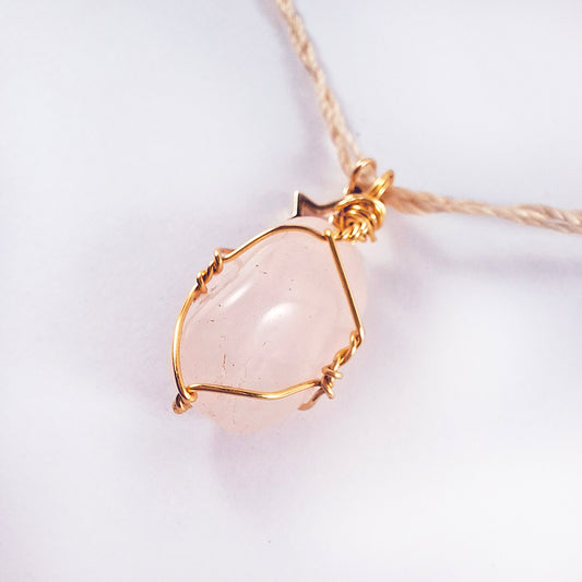 Collar de Cuarzo Rosa