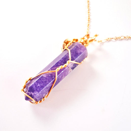 Cadena con Punta de Lepidolita