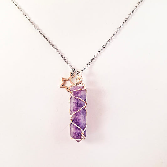 Cadena con Punta de Lepidolita