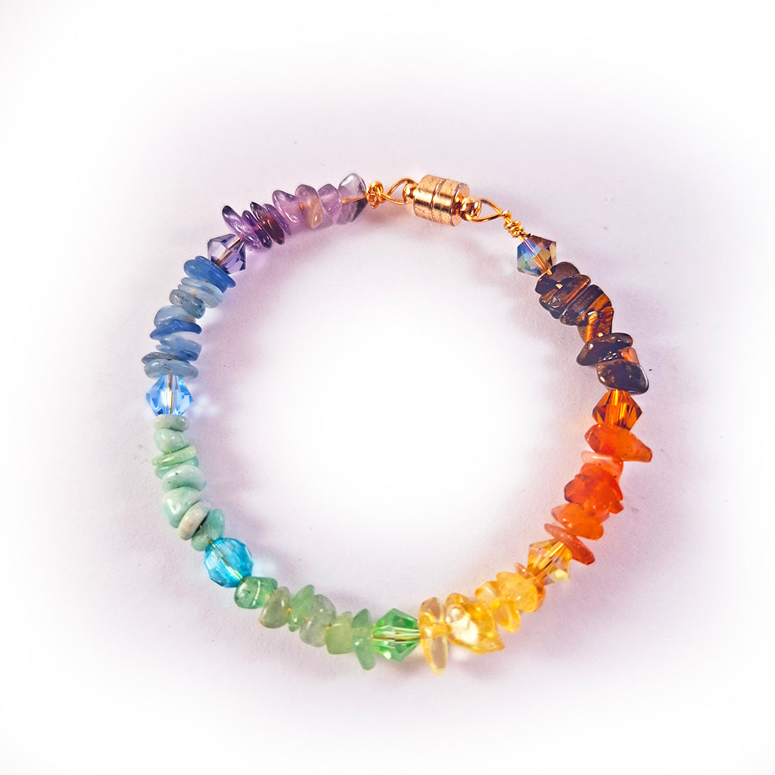 Pulsera de Piedras Chakras y Cristales