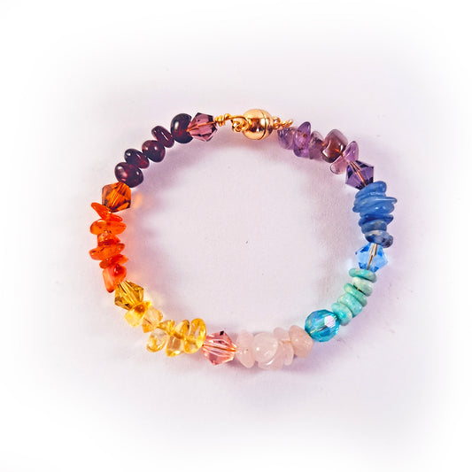 Pulsera de Piedras Chakras y Cristales