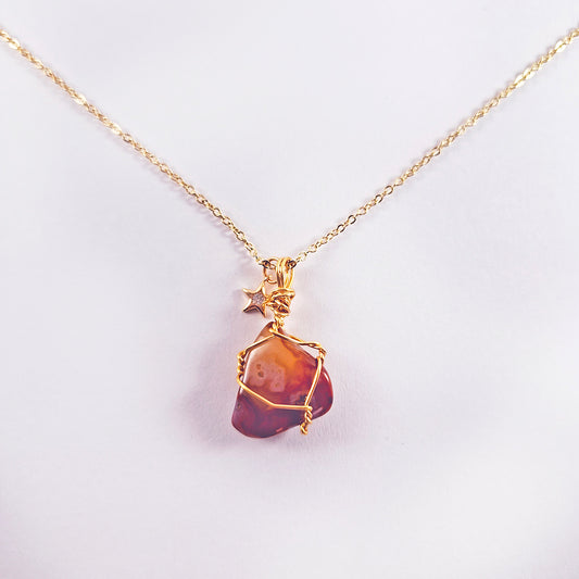 Cadena con Agata de Fuego