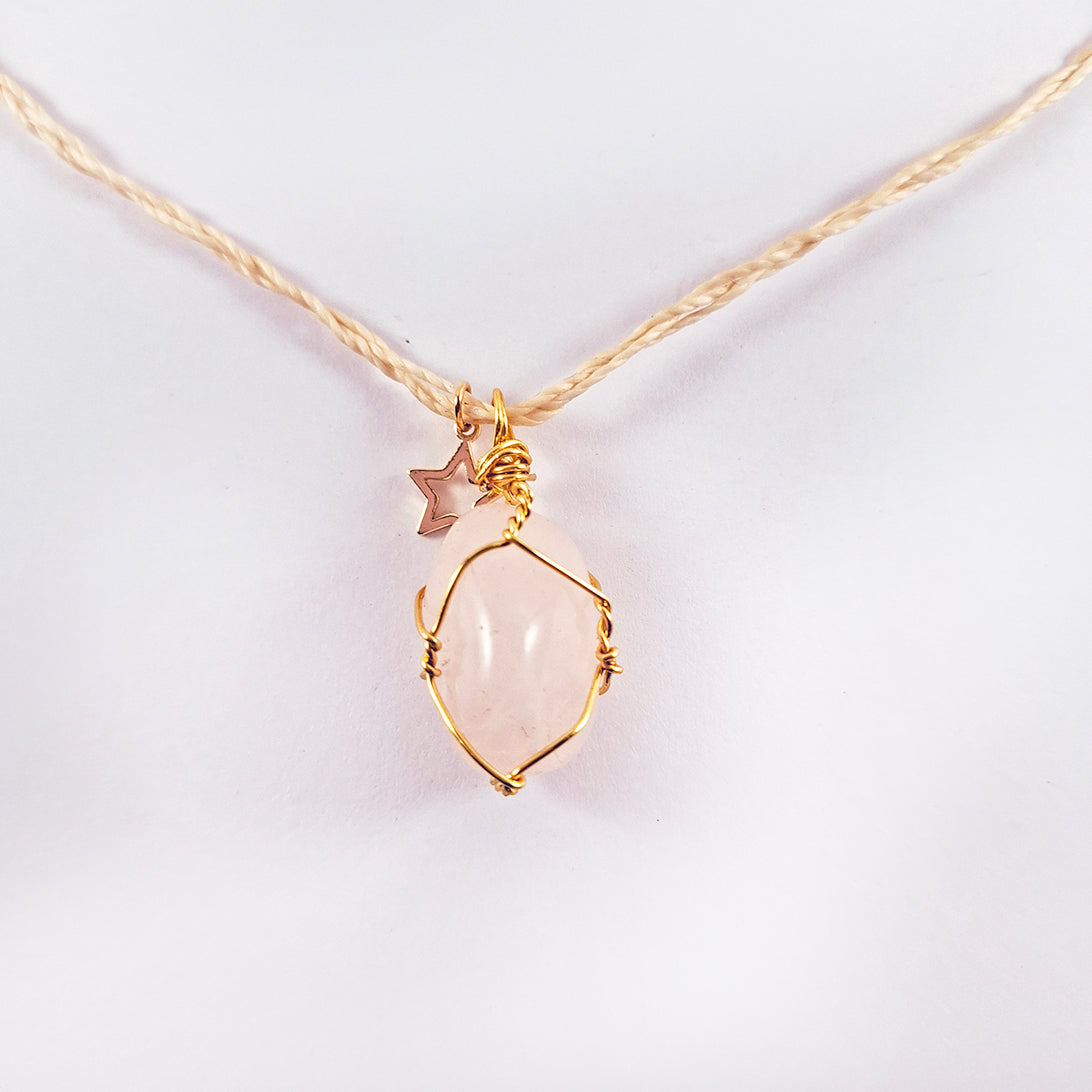 Collar de Cuarzo Rosa