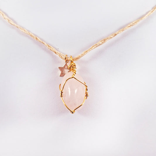 Collar de Cuarzo Rosa